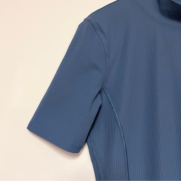 Lululemon 2023 All Aligned Ribbed Short Sleeve Dress Pitch Blue Nulu Athleisure - Picture 9 of 14